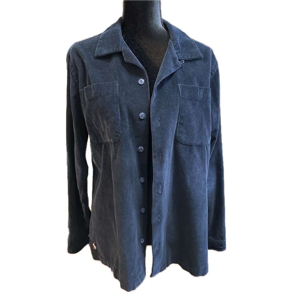 Polo Ralph Lauren Navy Blue Corduroy Button Down jacket Classic Fit Small